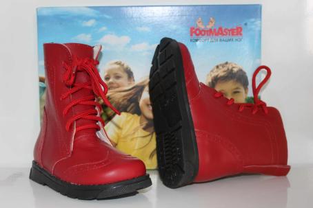 Футмастер (лечебная антивальгусная обувь) Ботинки сапоги утепленные на байке высокие берцы Аврора 0207-007 Красный  (5152)